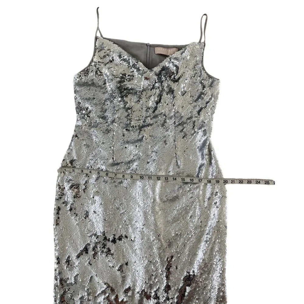 Keepsake The Label No‎ Signs Midi Dress Silver Sequin Size XL New Years Formal